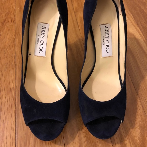 AUTHENTIC Jimmy Choo Suede Platform Heels - Picture 3 of 7
